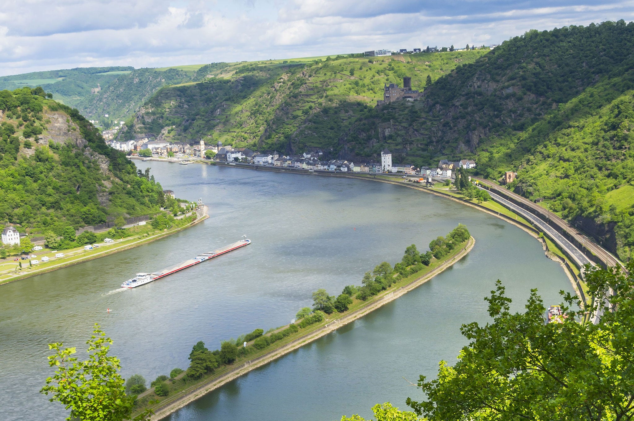 Germany, Rhineland-Palatinate, view from Loreley at Middle Rhine valley