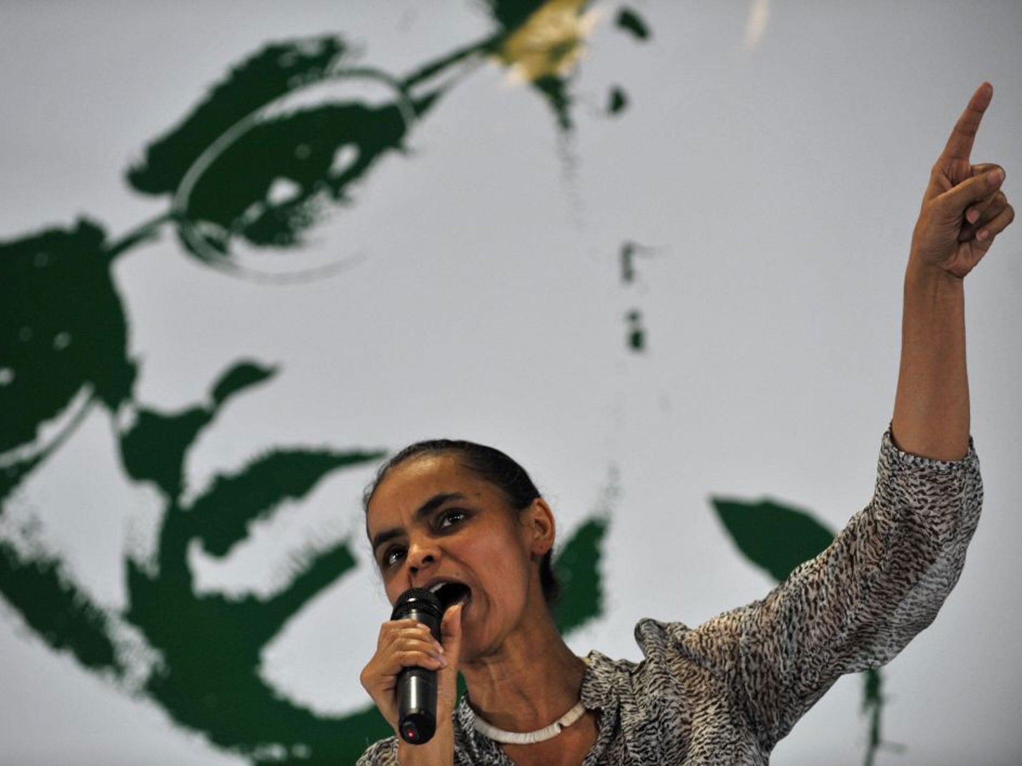 Marina Silva served as Environment Minister under the previous administration and is known for her religious and environmental beliefs. She is polling in second place for the October election