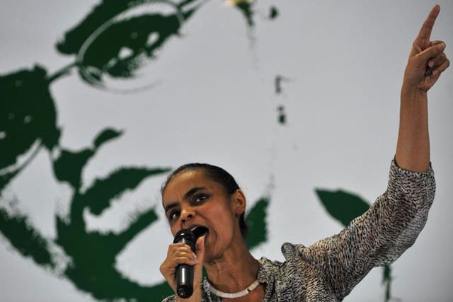 Marina Silva served as Environment Minister under the previous administration and is known for her religious and environmental beliefs. She is polling in second place for the October election