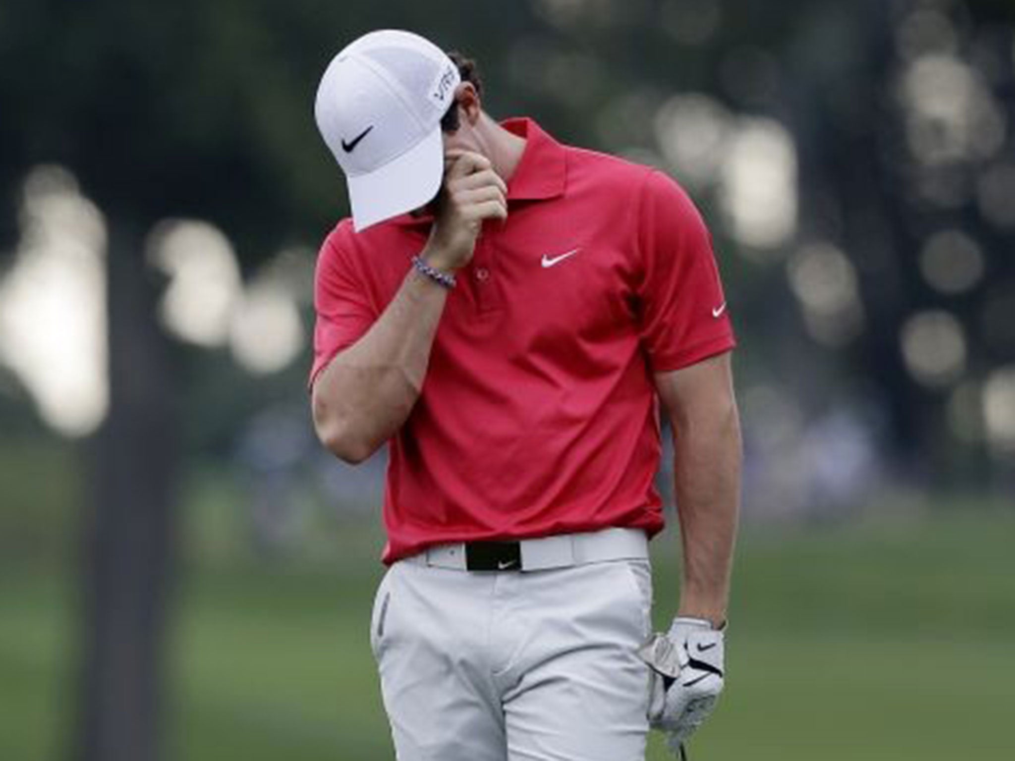 Rory McIlroy hit three bogeys and a double-bogey yesterday