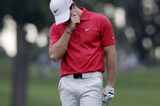 Rory McIlroy hit three bogeys and a double-bogey yesterday