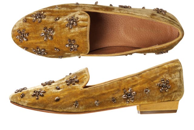 These slippers from Antik Batik would be worthy of a very modern Cinderella