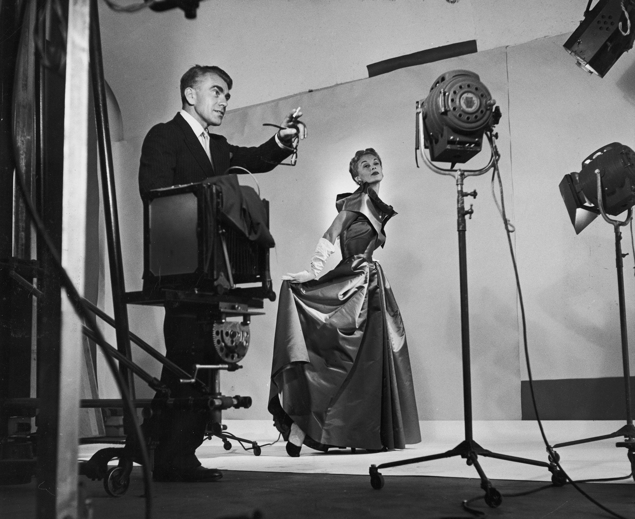 Horst P Horst mid-fashion shoot in New York, 1949