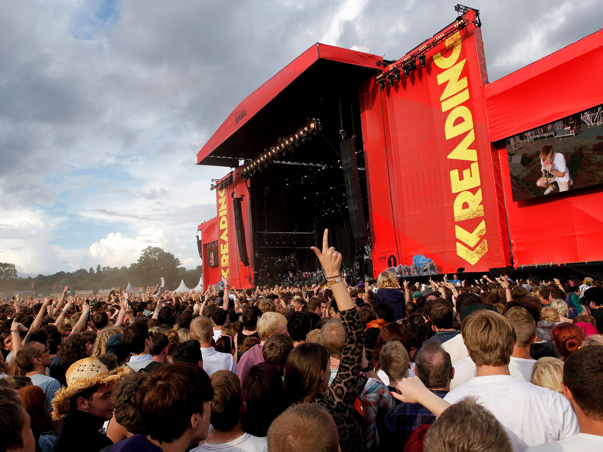 A general view as Enter Shikari performs live on the Main Stage on Day Two during the Reading Festival 2012 at Richfield Avenue on August 25, 2012 in Reading, England.