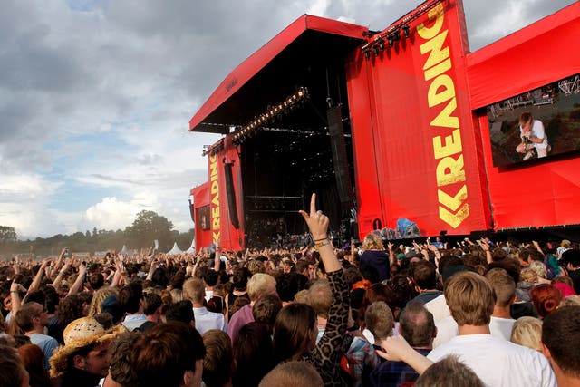 A general view as Enter Shikari performs live on the Main Stage on Day Two during the Reading Festival 2012 at Richfield Avenue on August 25, 2012 in Reading, England. 