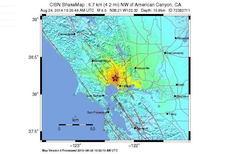 An earthquake measuring 6.0 has struck California