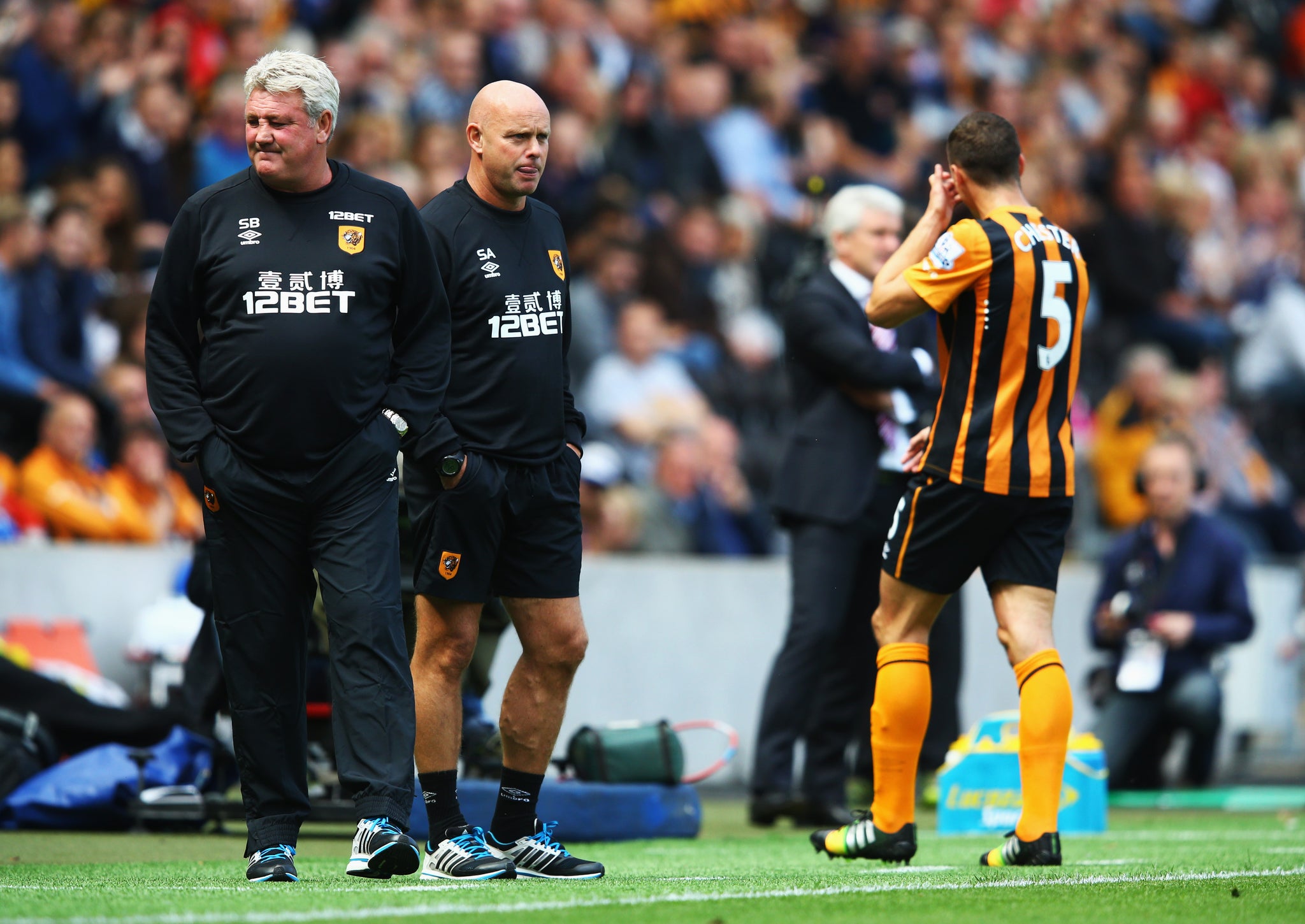 James Chester was sent off for Hull City against Stoke City