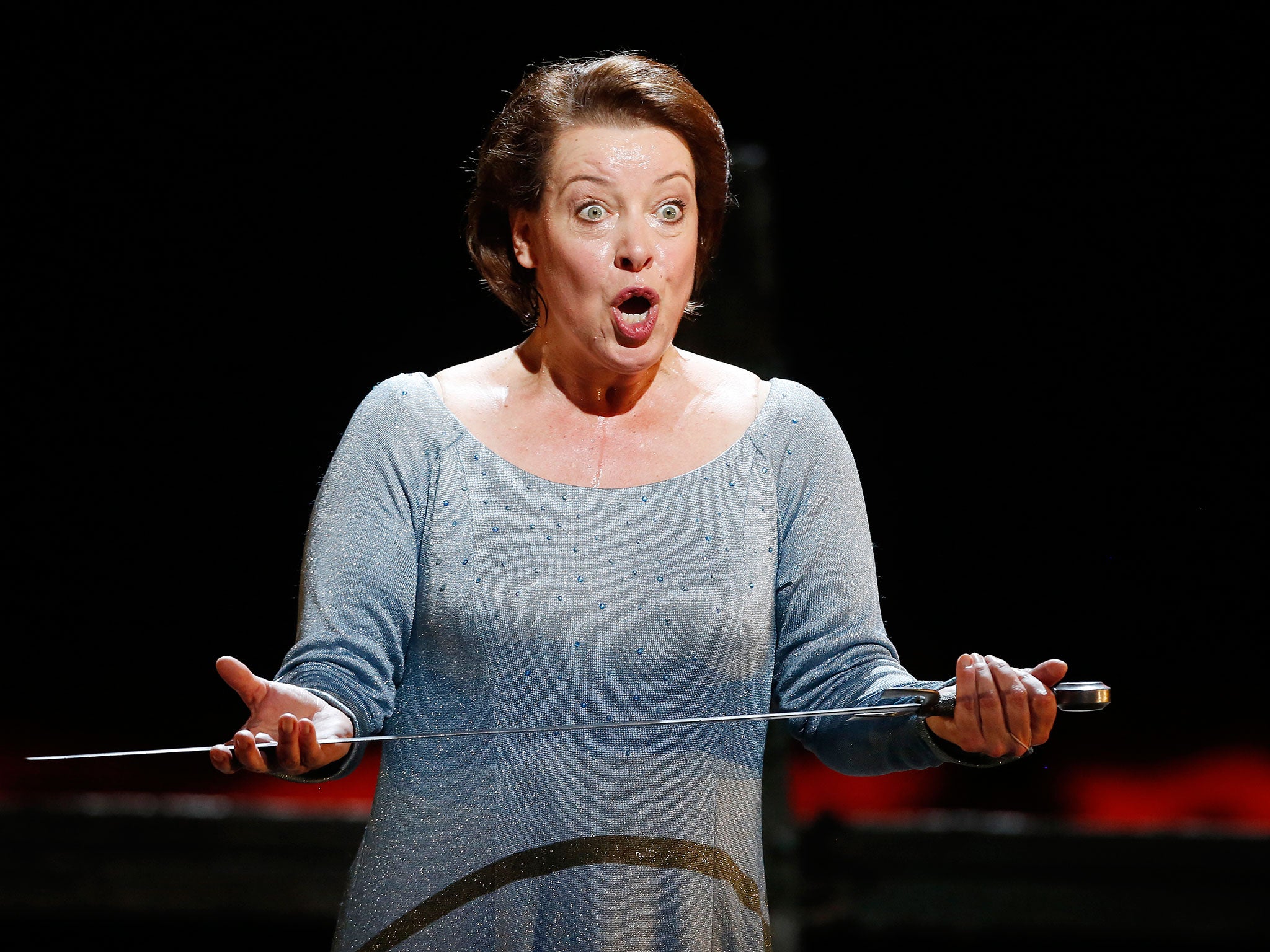 Nina Stemme performs as Isolde during a dress rehearsal in June, 2013, for a production of Richard Wagner´s Tristan and Isolde at the State Opera in Vienna