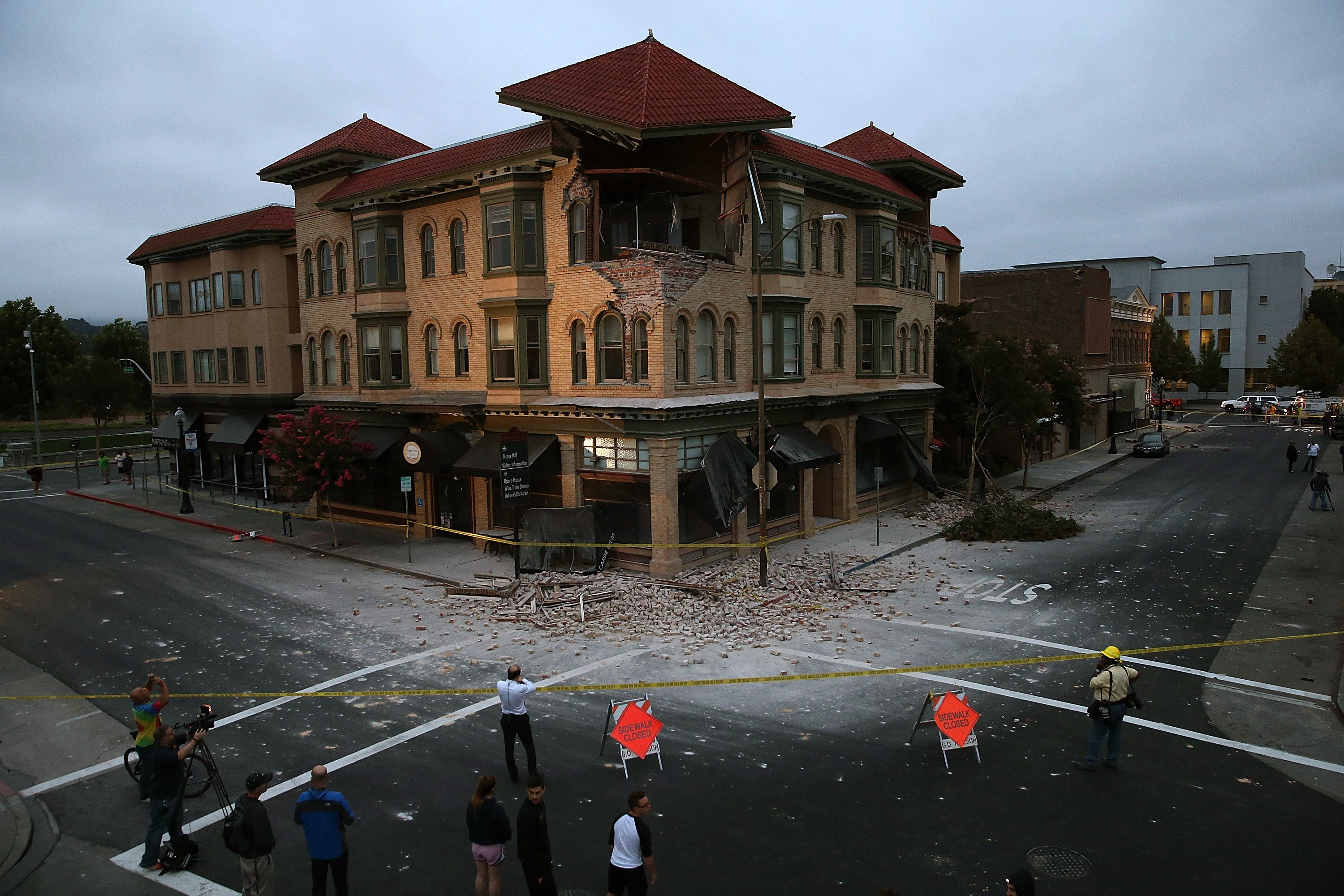 A building destroyed in Napa, California, following the earthquake