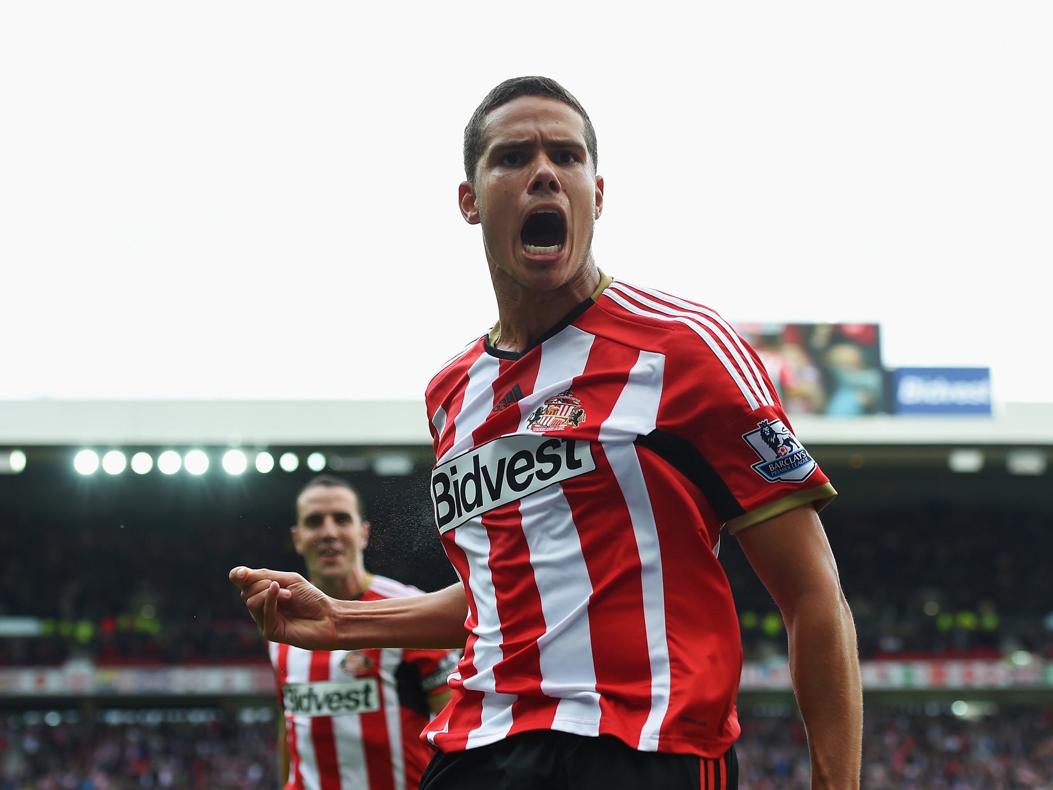 Jack Rodwell of Sunderland celebrates scoring his goal during the Premier League match between Sunderland and Manchester United