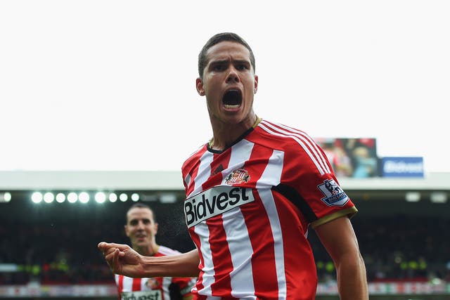Jack Rodwell of Sunderland celebrates scoring his goal during the Premier League match between Sunderland and Manchester United 