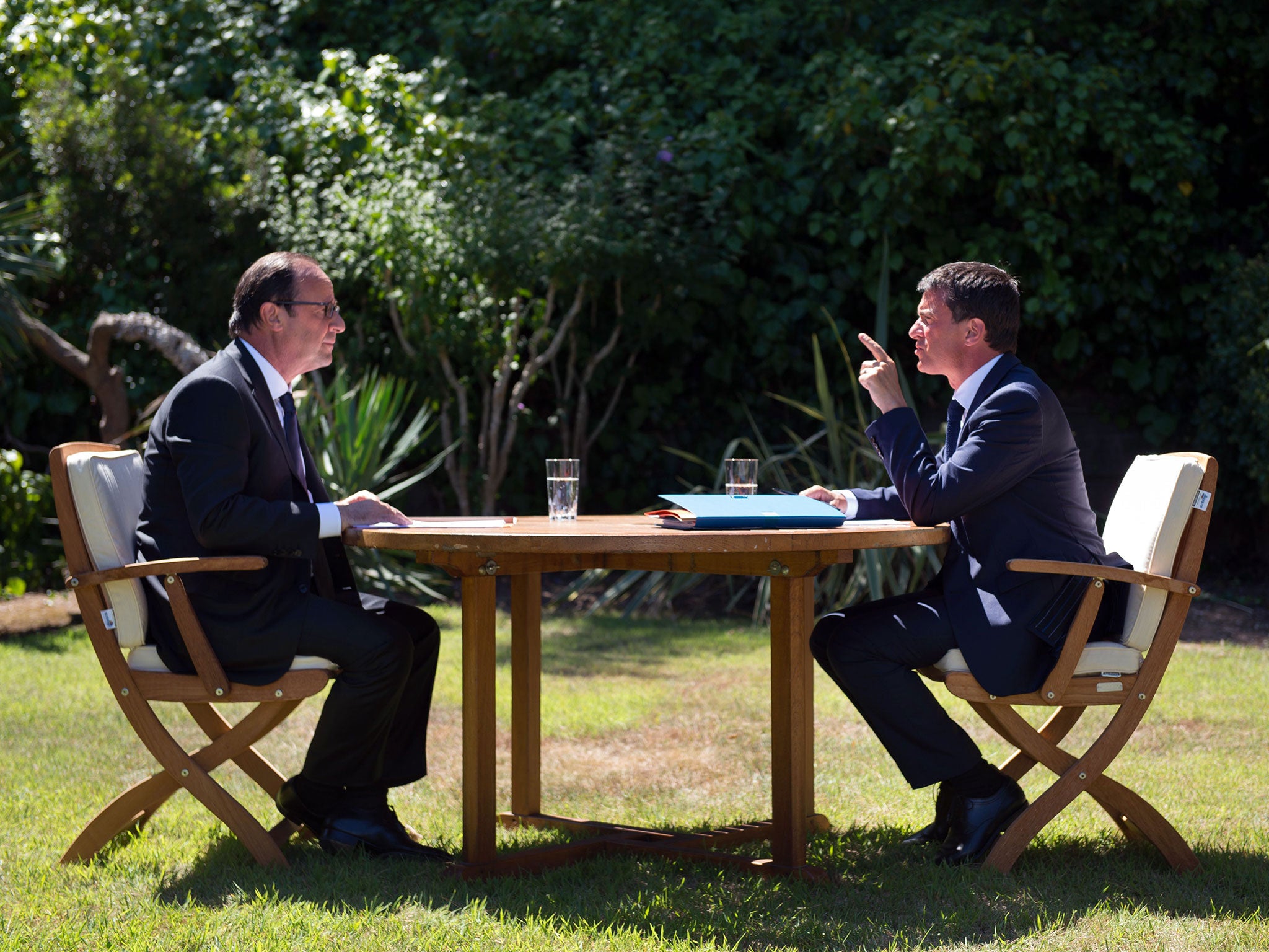 President François Hollande, left, and the Prime Minister Manuel Valls; both are suffering from low popularity ratings – 17 and 36 per cent respectively