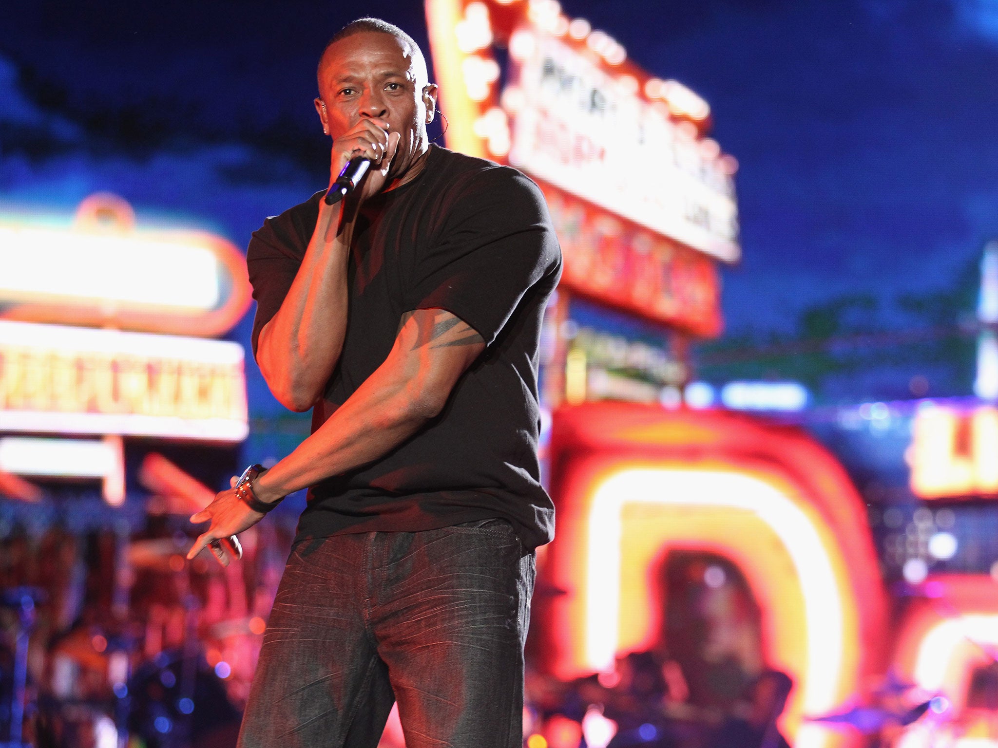 Rapper Dr Dre performs at Coachella music festival in California