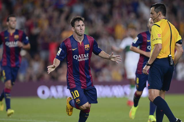 Messi again exposed the Elche rearguard when he made it three in the 64th minute