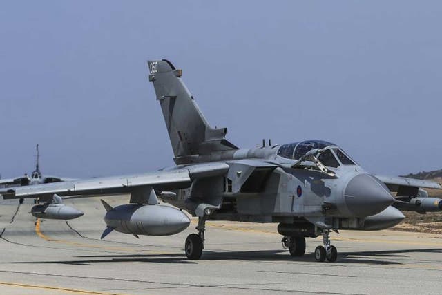 MoD handout photo of an RAF Tornado arriving back at RAF Akrotiri Cyprus
