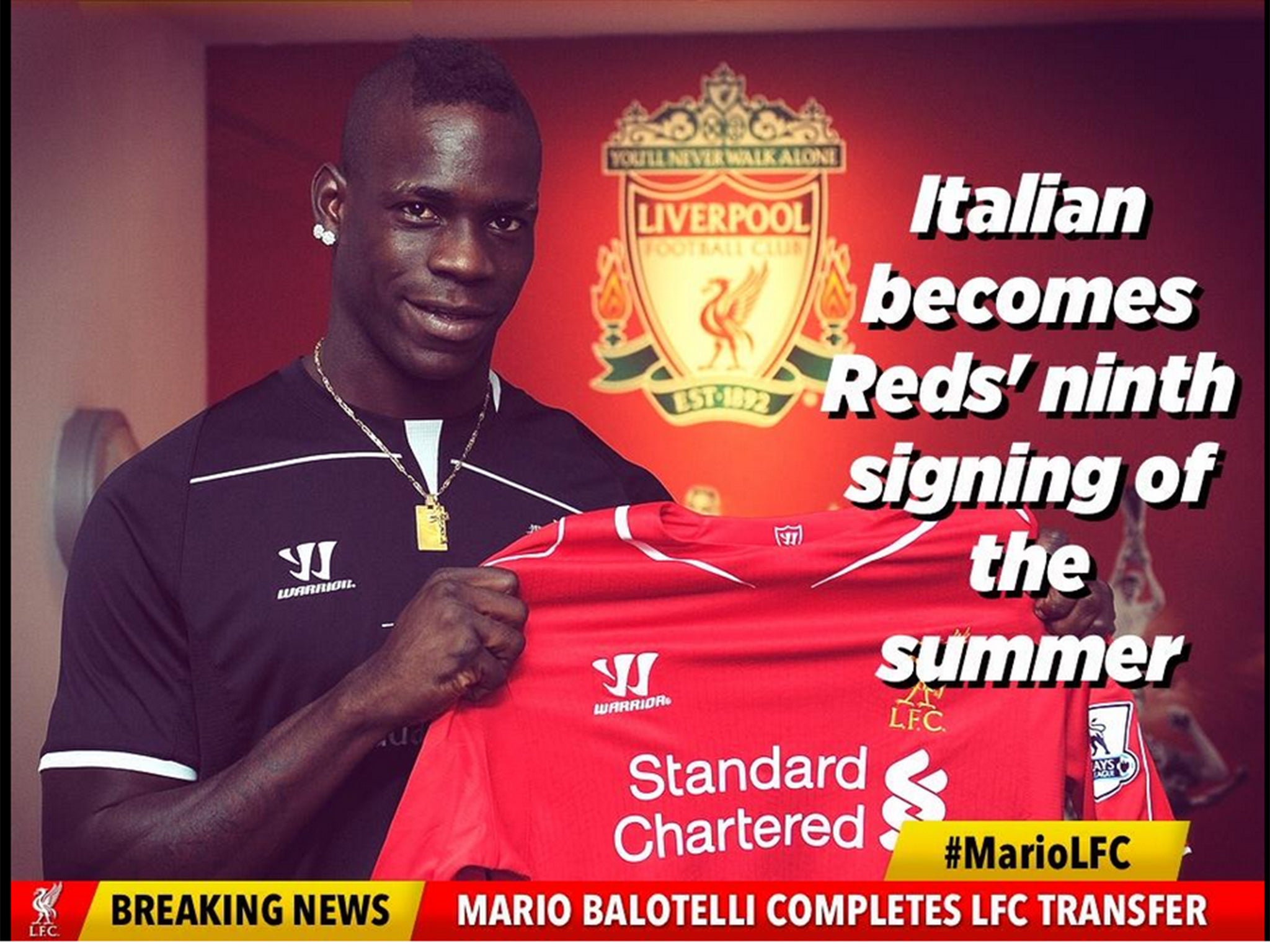 Liverpool confirm the Balotelli transfer on Twitter