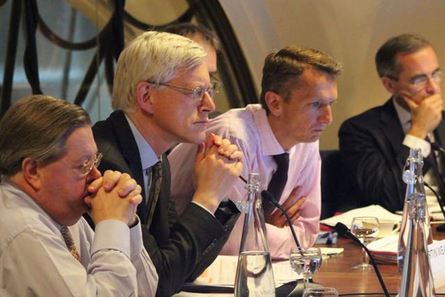 Ian McCafferty, left, and Martin Weale, second left, are the ‘irrelevant minority’ of the Bank of England’s Monetary Policy Committee