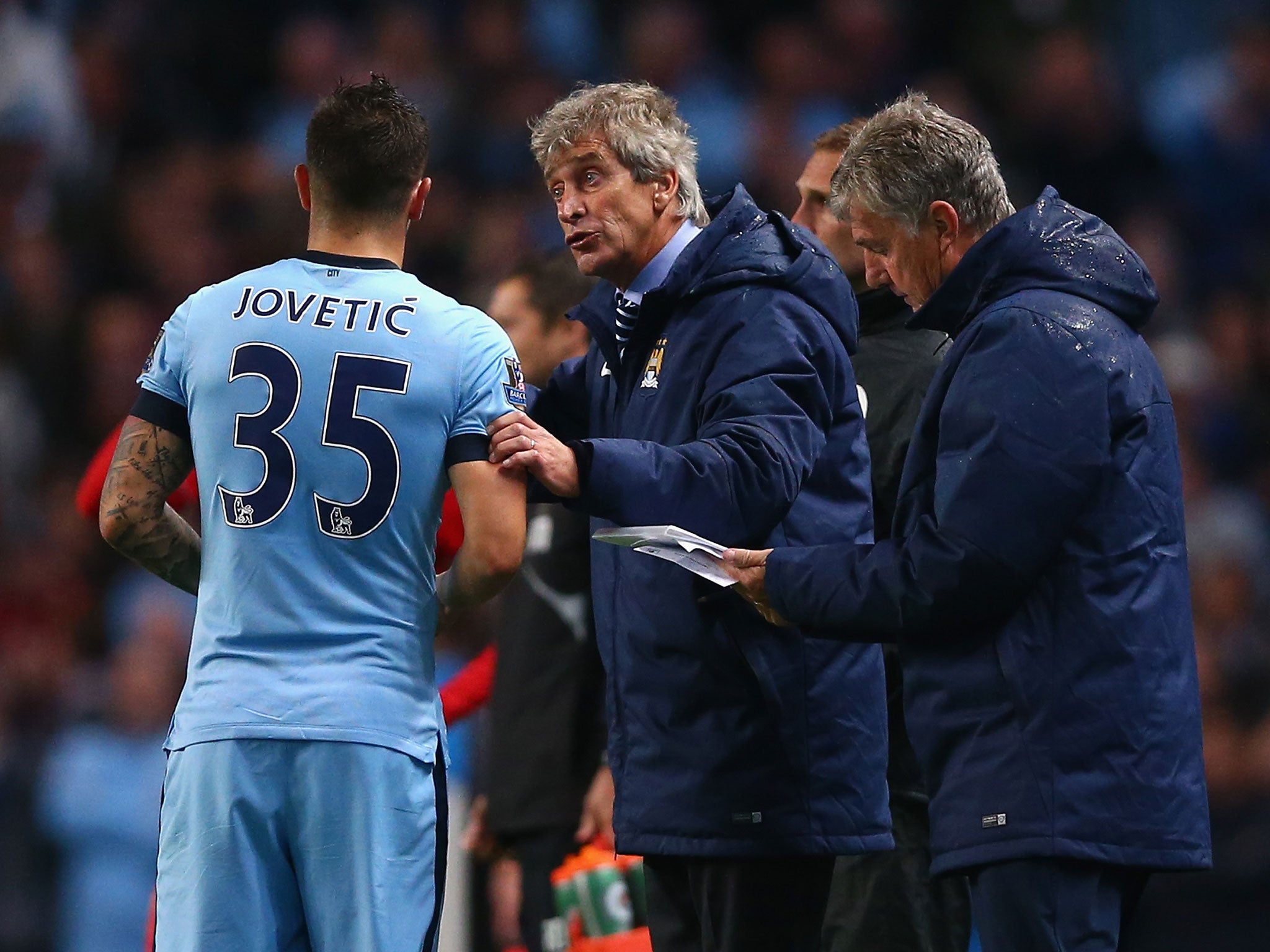Pellegrini marked out his striker Stevan Jovetic for special praise after his forgettable season last year 