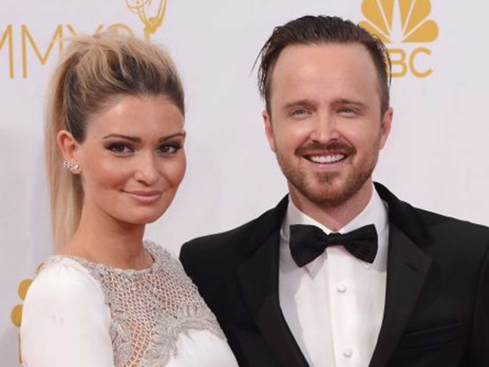 Lauren Paul with husband Aaron Paul at the Emmy's last night