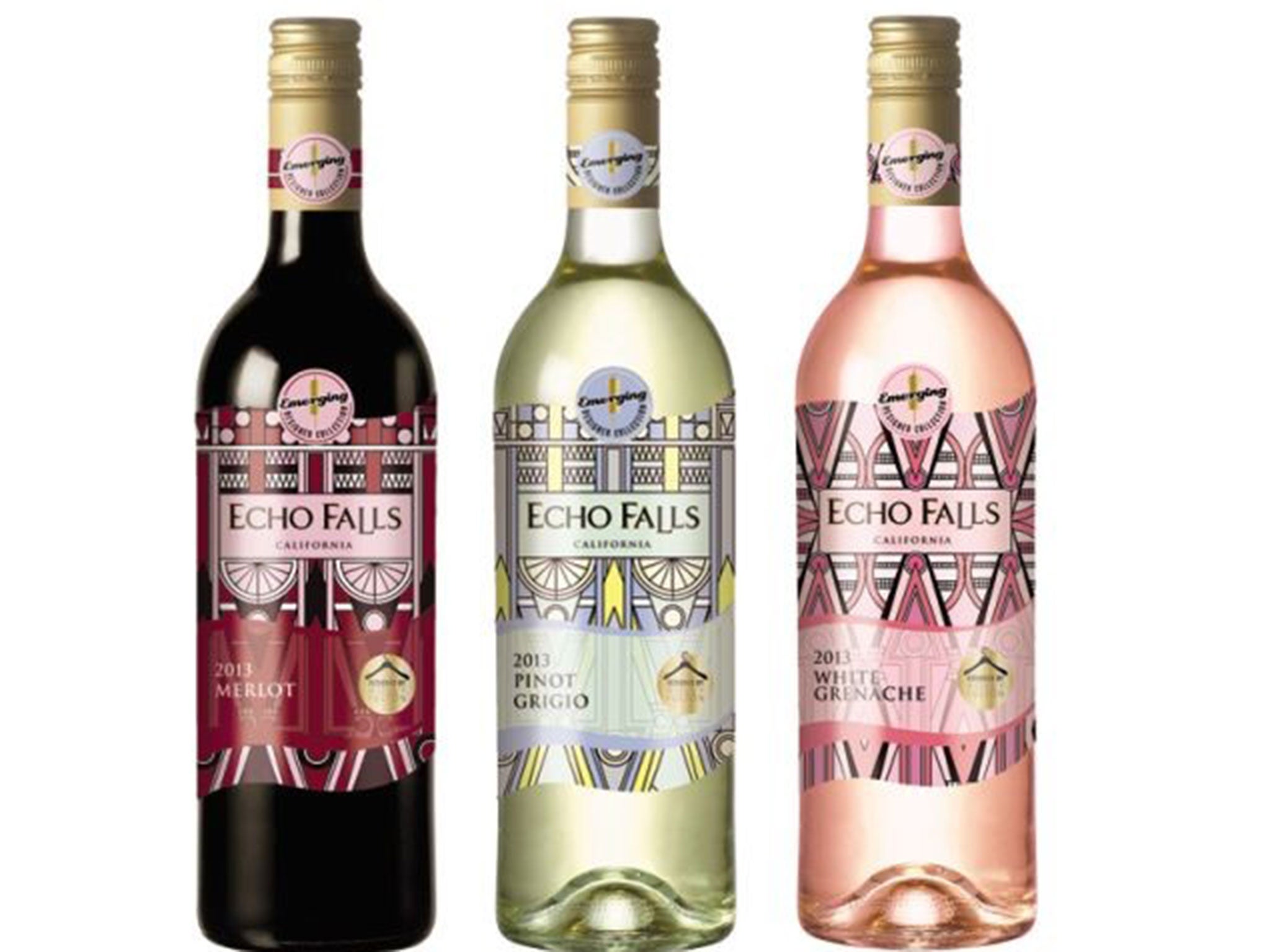 Holly Fulton bottle designs for Echo Falls