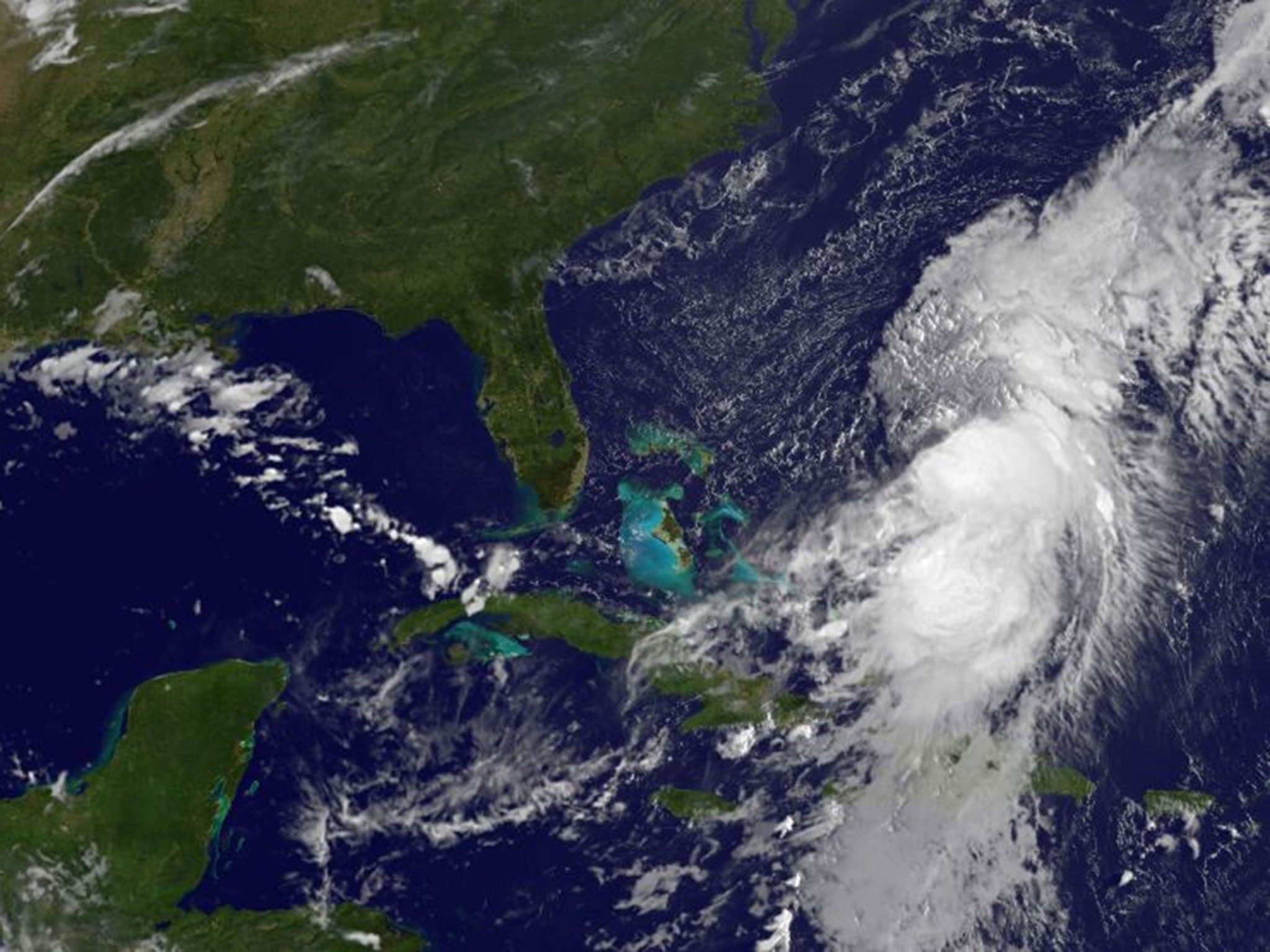 Hurricane Cristobal over the Bahamas.