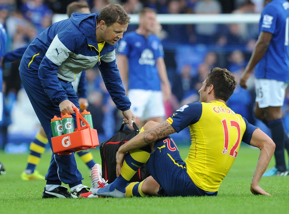 Giroud suffered the injury against Everton in August