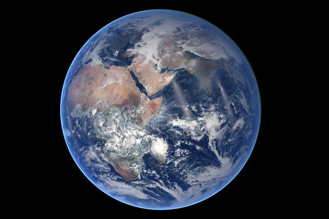 A still from the footage showing planet Earth frozen as a 'Blue Marble' once more. Image credit: Nasa