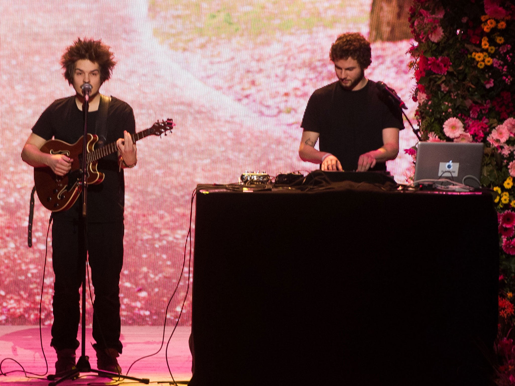 Clemens Rehbein and Philipp Dausch of Milky Chance, here seen performing during Mercedes-Benz Fashion Week in Berlin