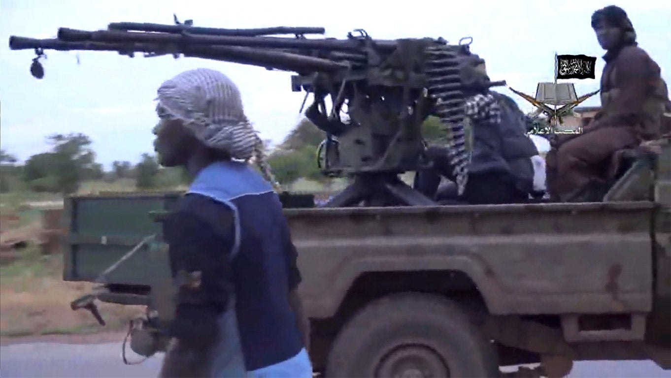 A still from a video recently released by Boko Haram