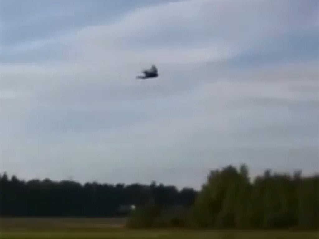 The remote-controlled peregrine falcon drone in full flight