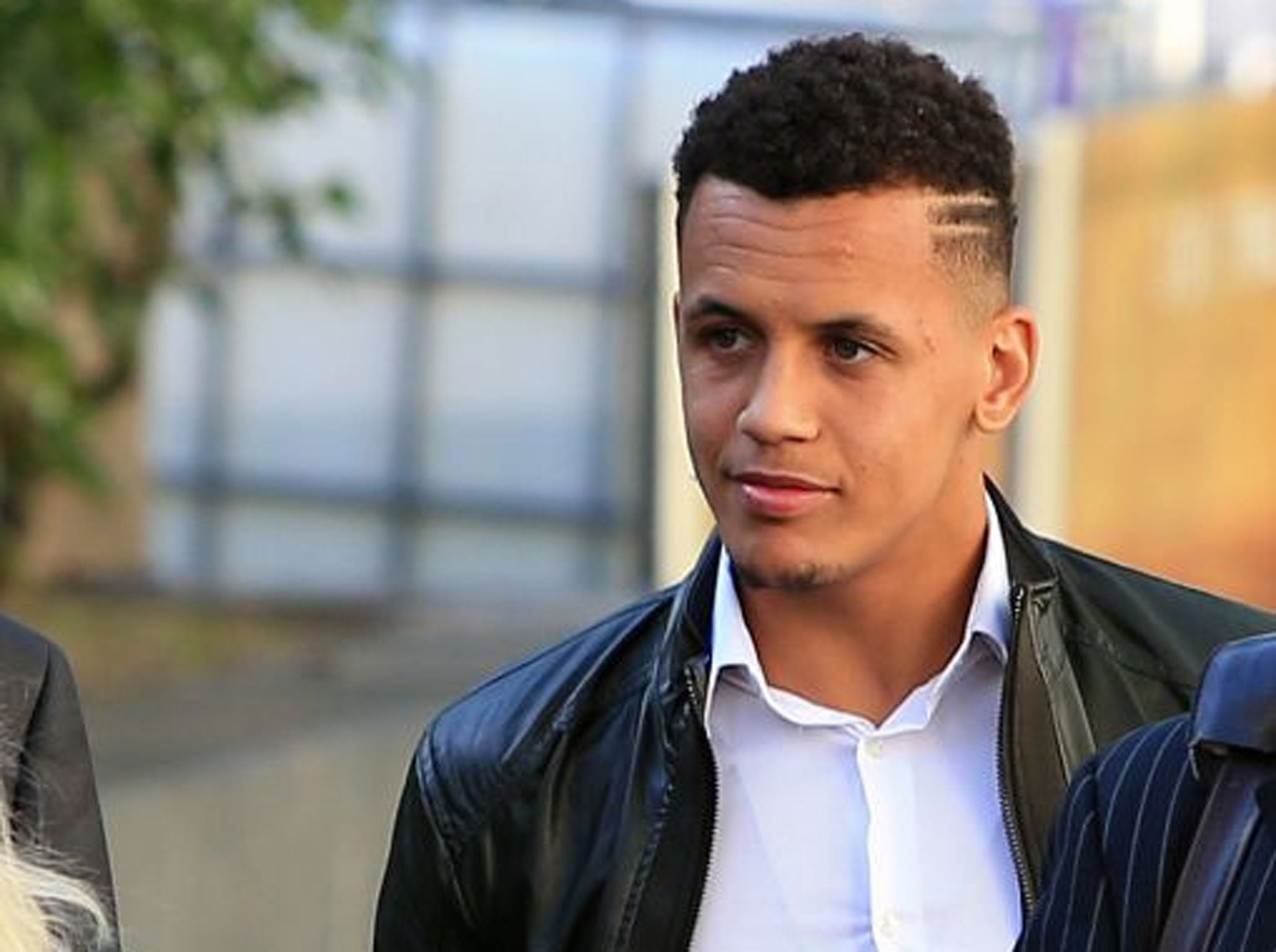 Premier League footballer Ravel Morrison arrives at Manchester Crown Court where he faces charges of assault on his ex-girlfriend.