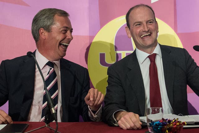 UKIP leader Nigel Farage (left) with Ukip's only MP Douglas Carswell 