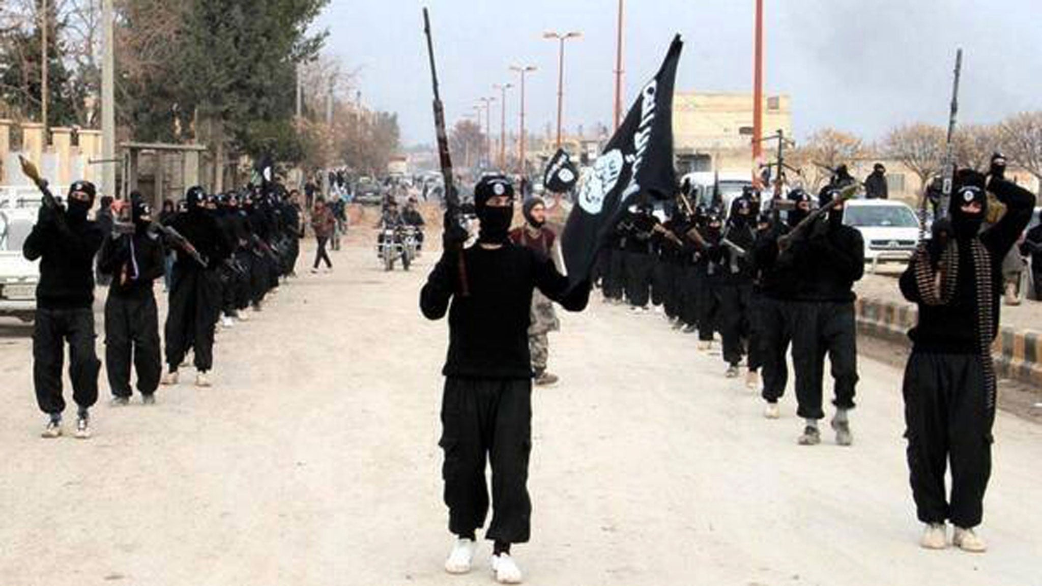 Jihadi media offensive: Islamic State fighters march in Syria
