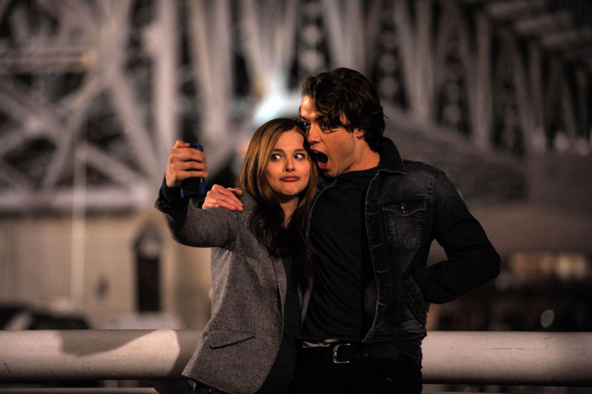 Say cheesy: Chloë Grace Moretz and Jamie Blackley in If I Stay