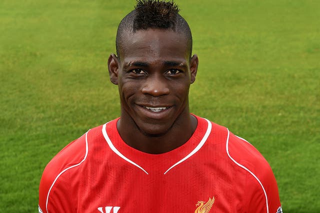 Mario Balotelli pictured in his Liverpool shirt for the first time