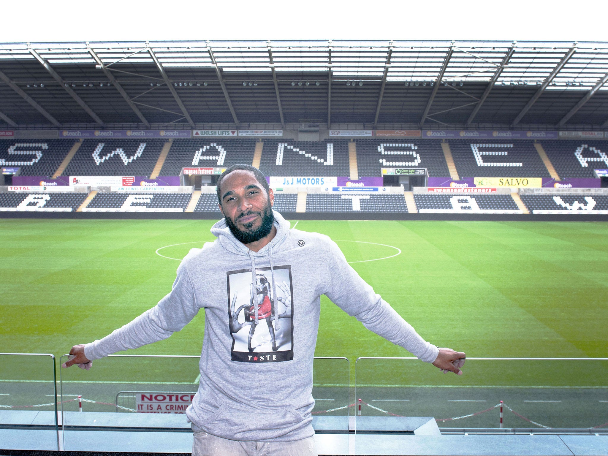 The Swansea City captain, Ashley Williams, at the Liberty Stadium this week