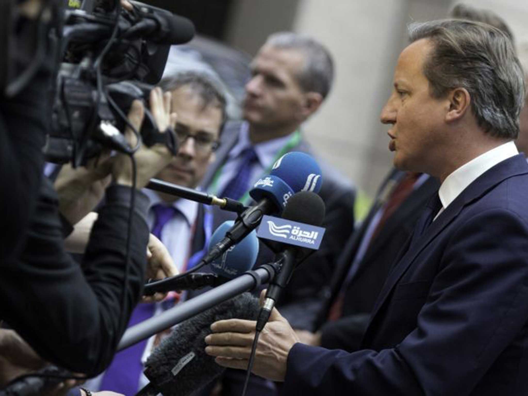 David Cameron arrives in Brussels