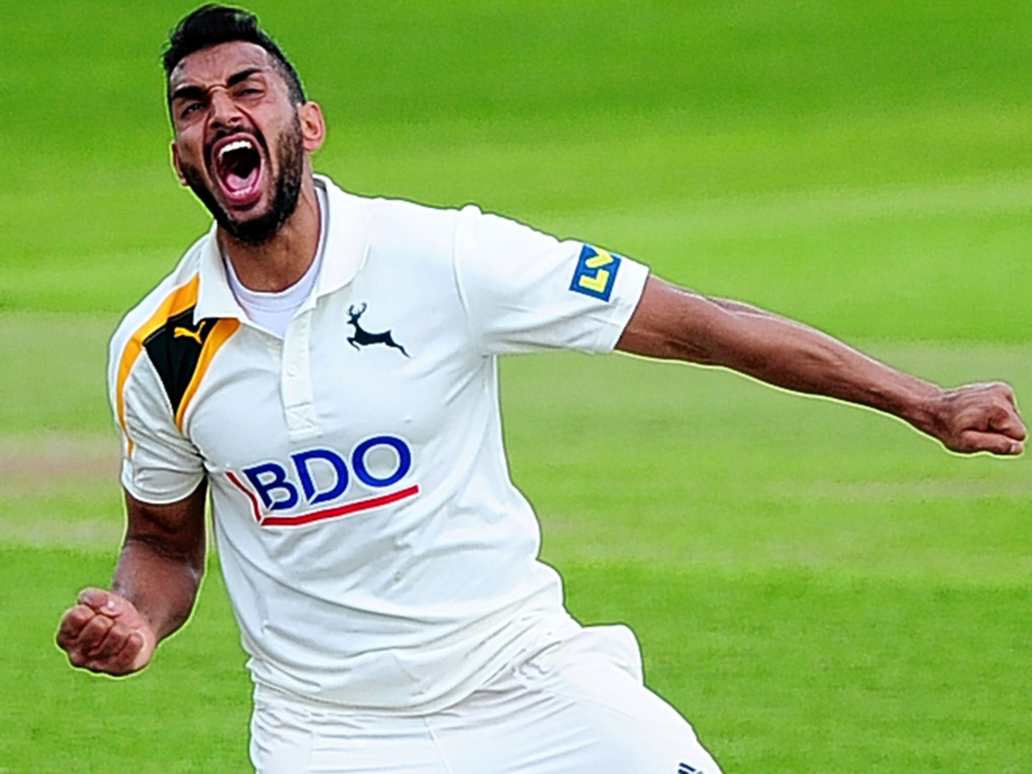 Ajmal Shahzad took two useful early wickets for Nottinghamshire