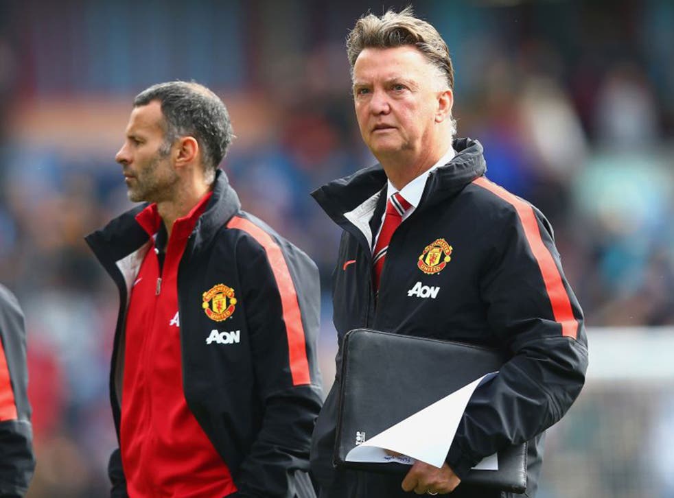 Louis van Gaal, right, and Ryan Giggs after Manchester United’s 0-0 draw at Burnley on Saturday
