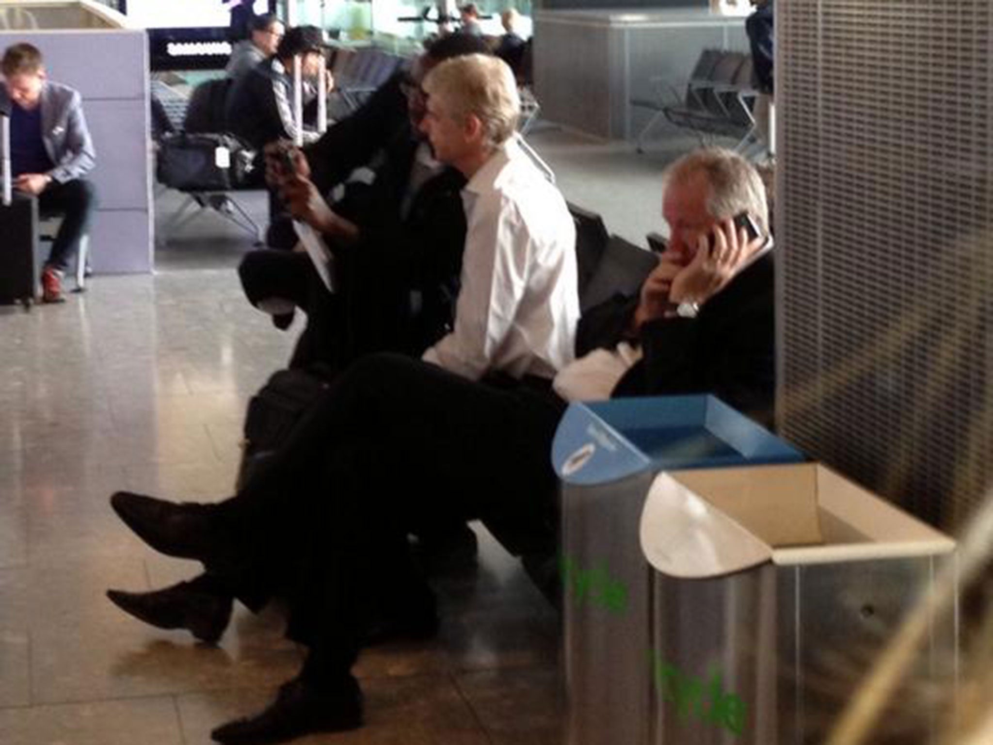 Arsene Wenger was reported to have been spotted at Heathrow Airport