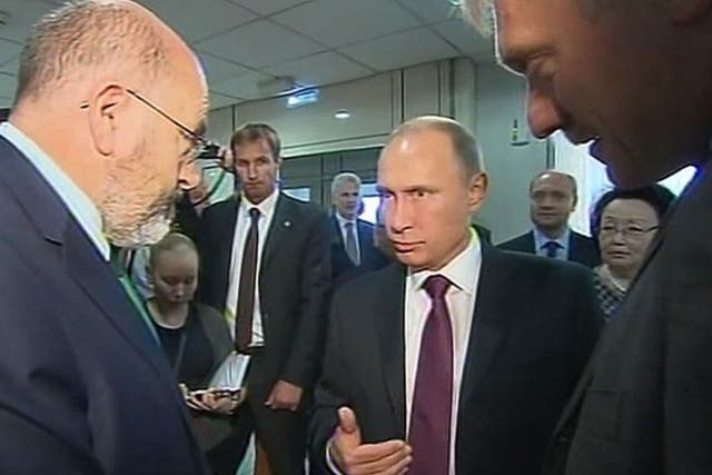 John Sweeney doorstepped the Russian President asking
him whether he “regrets the killings in Ukraine”
