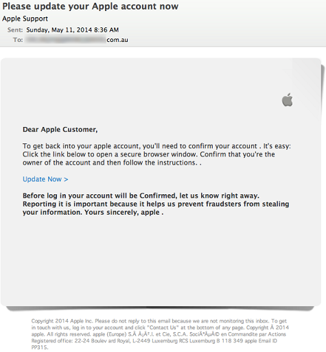 PSA: New Round of “iCloud Support Scam Emails Are Making the Rounds