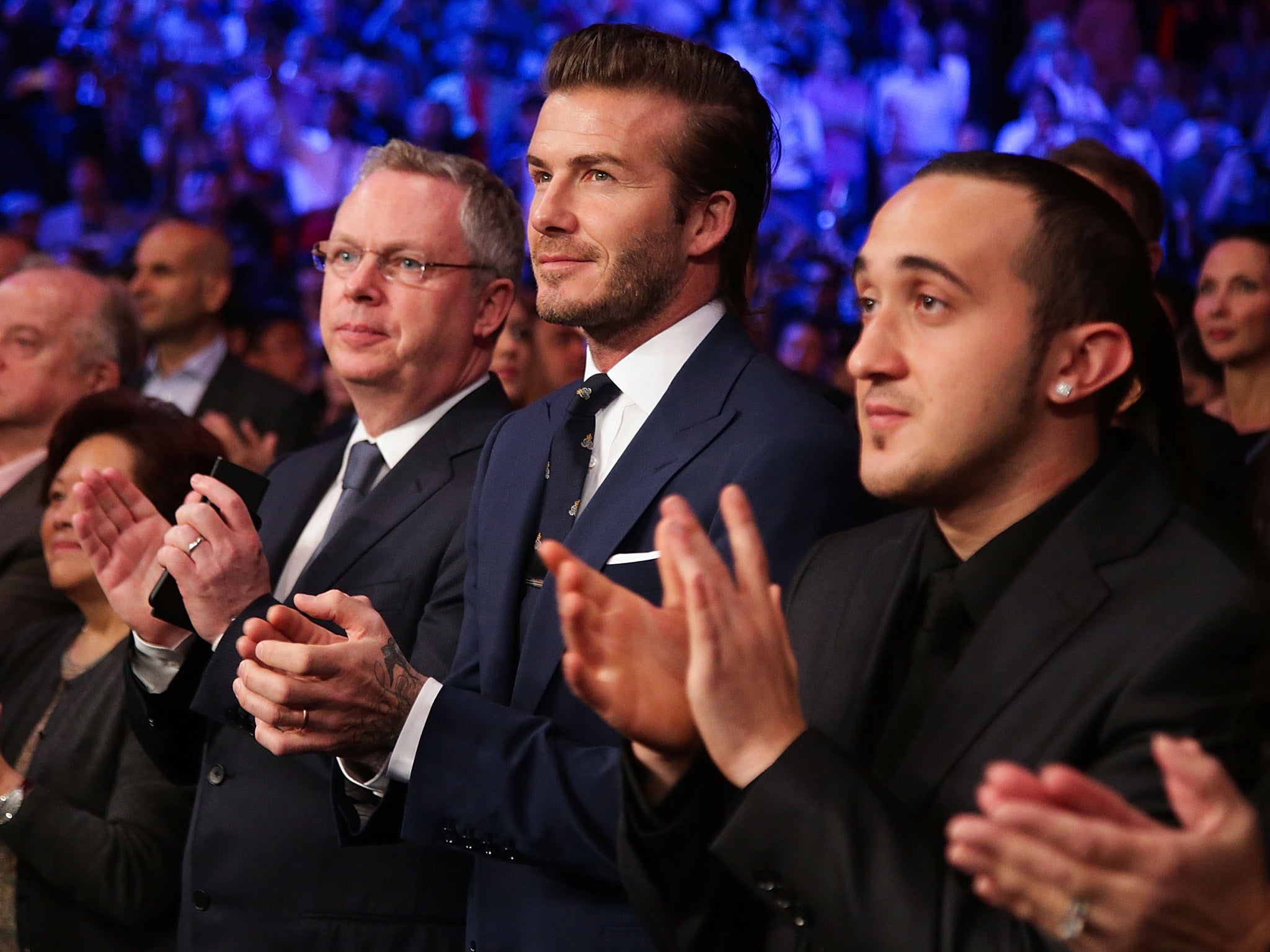 David Beckham attending a boxing event at the Venetian in Macau, last year (Getty)