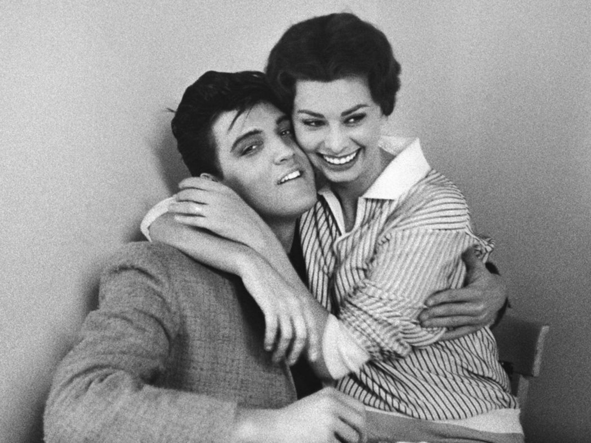 Sophia Loren and Elvis Presley at Paramount Studios in 1958
