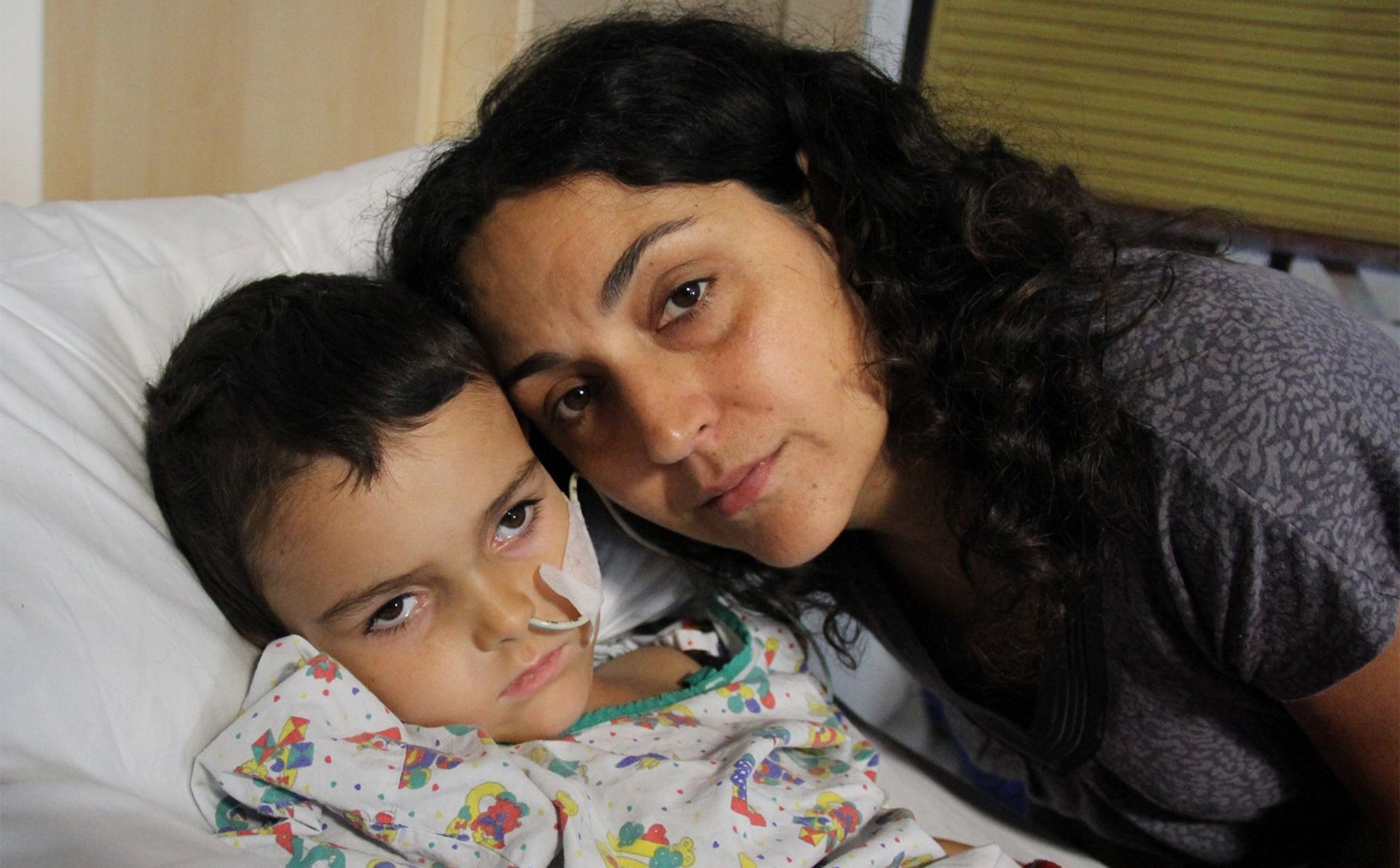 Ashya King in hospital with his mother