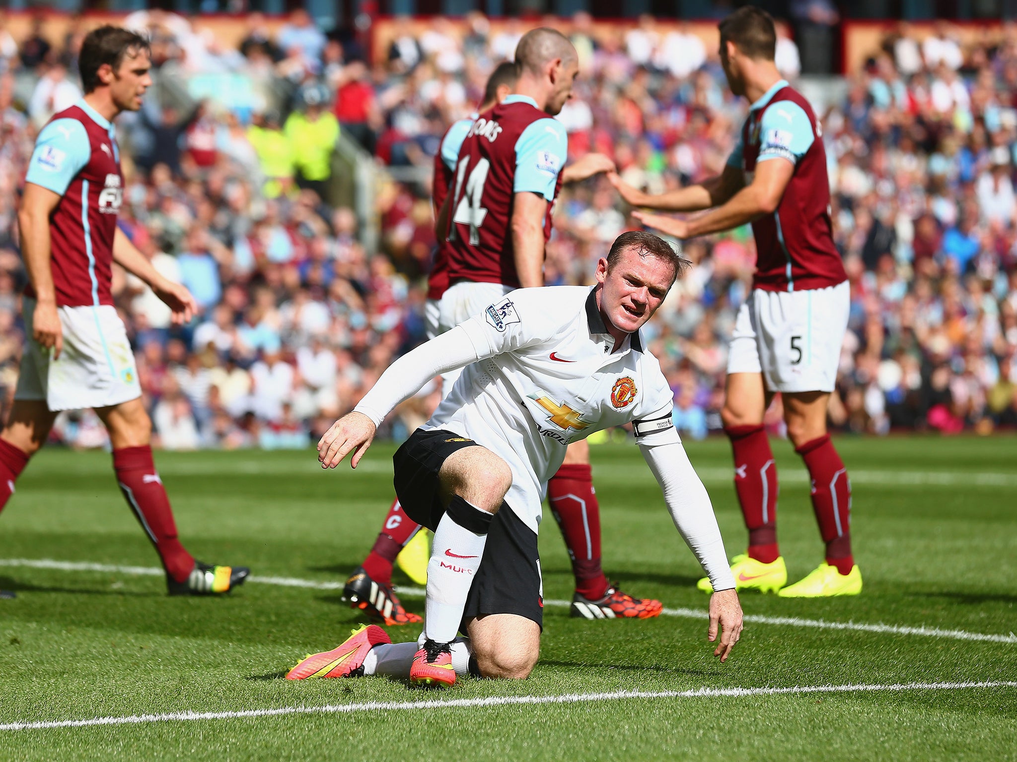 Wayne Rooney in action against Burnley