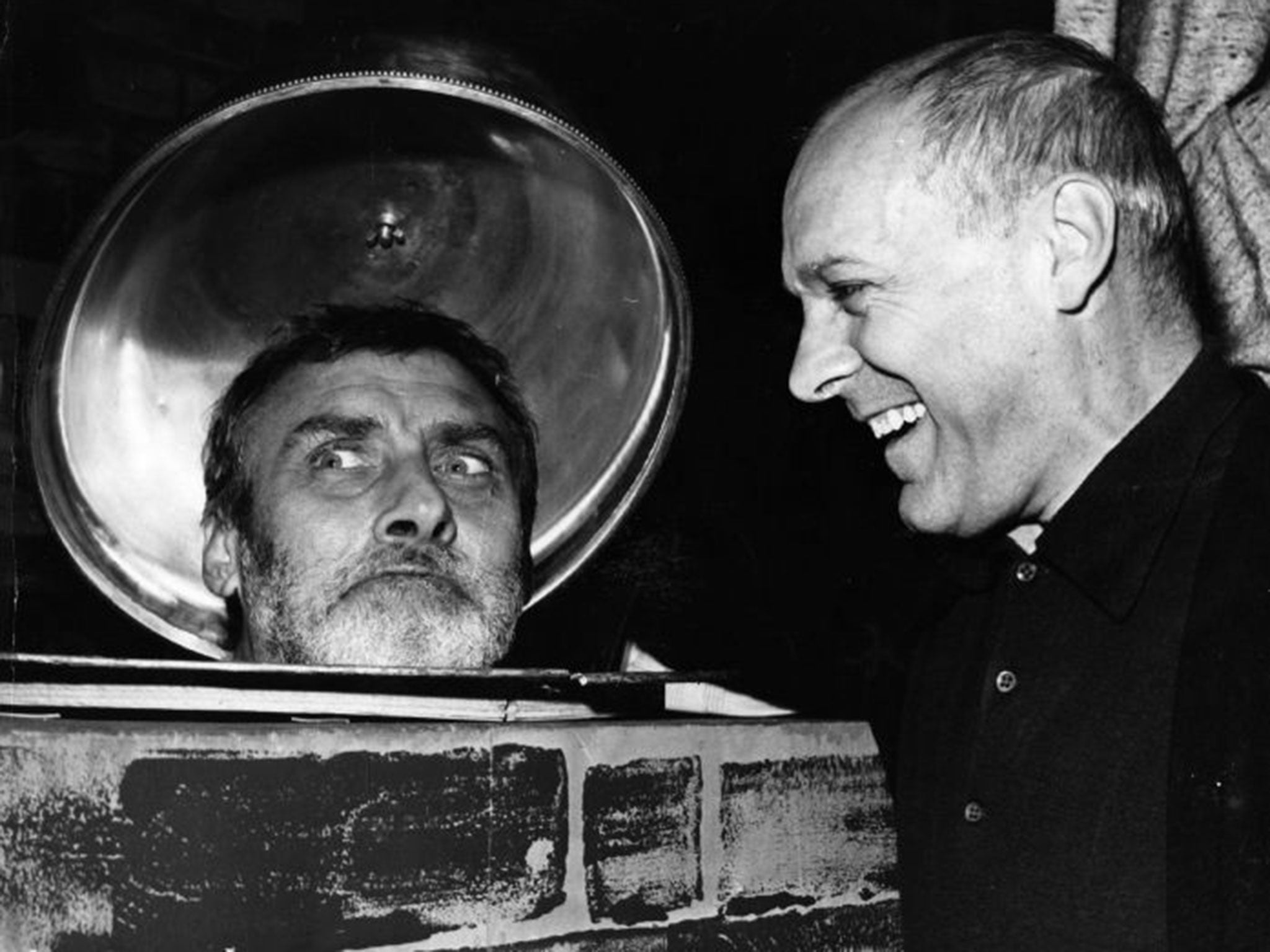 Kerr, right, with Spike Milligan during rehearsals for ‘The Bed-Sitting Room’