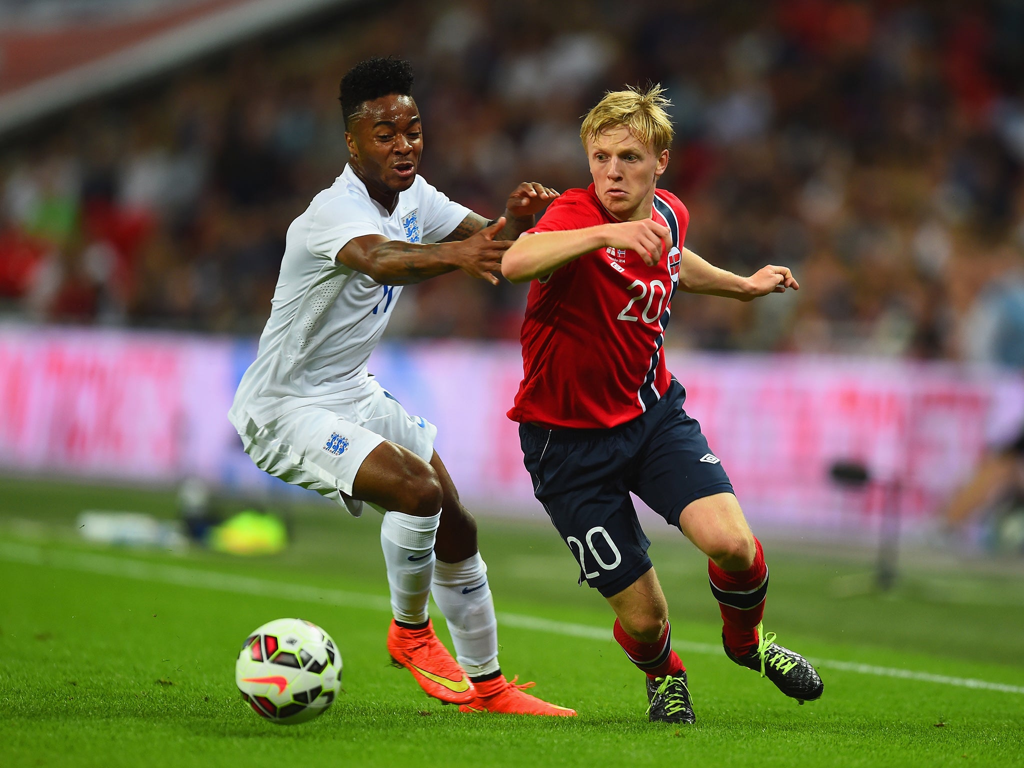 Raheem Sterling in action at Wembley