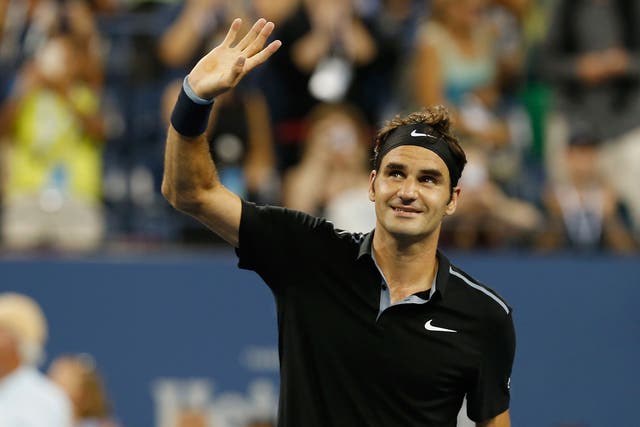 Roger Federer at the 2014 US Open.
