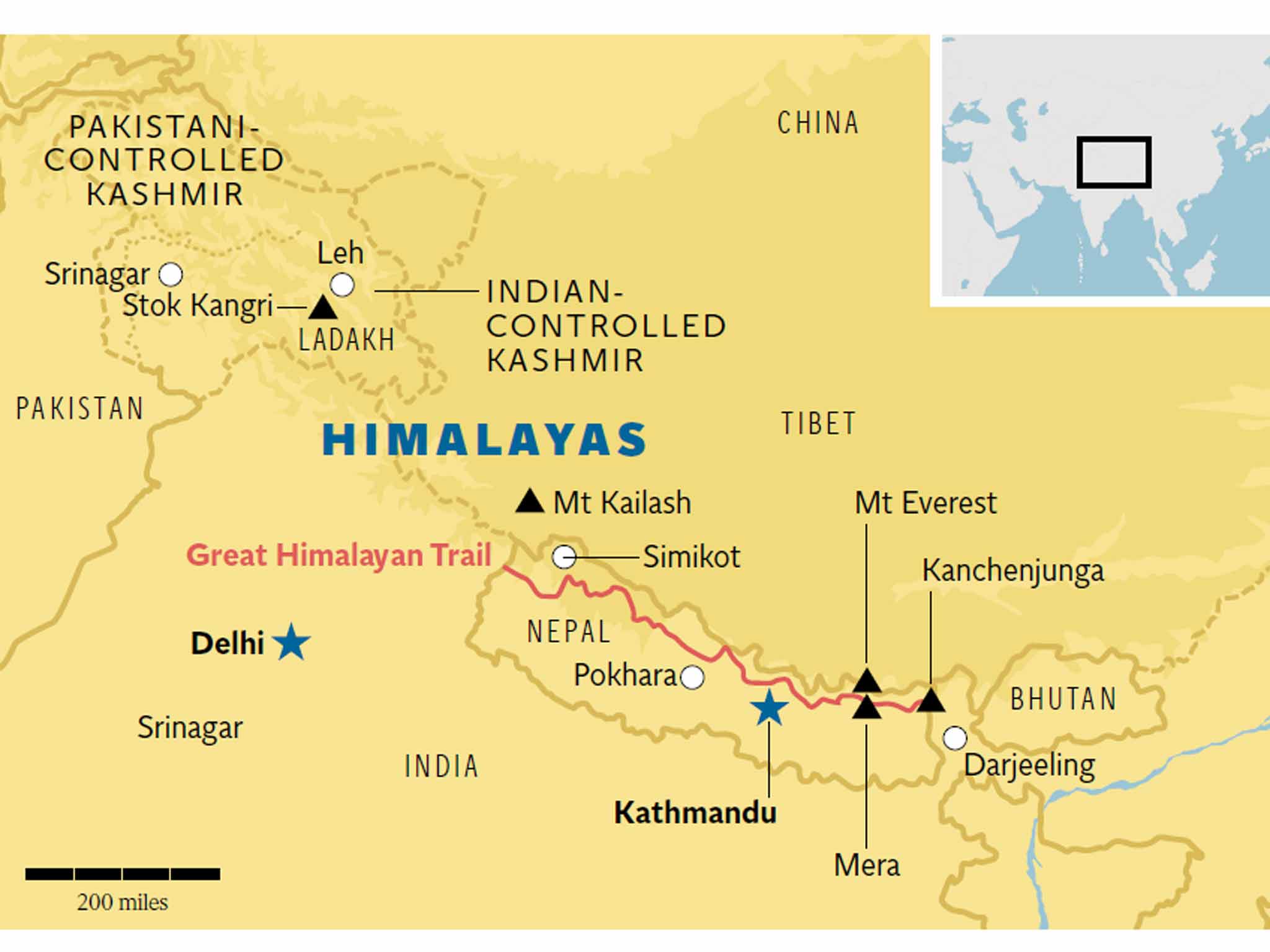 Where Is Himalayas On The Map